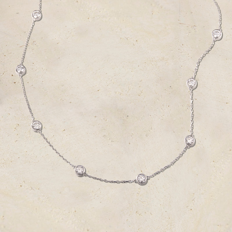 Virelle Round Bezel Station Necklace