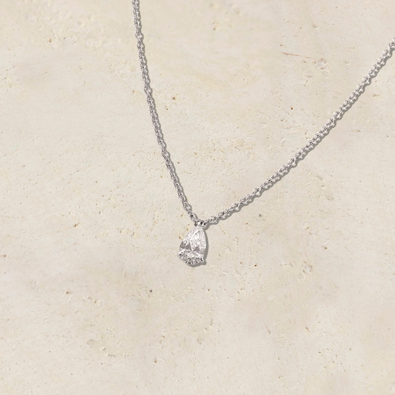 Amara Pear Diamond Solitaire Necklace
