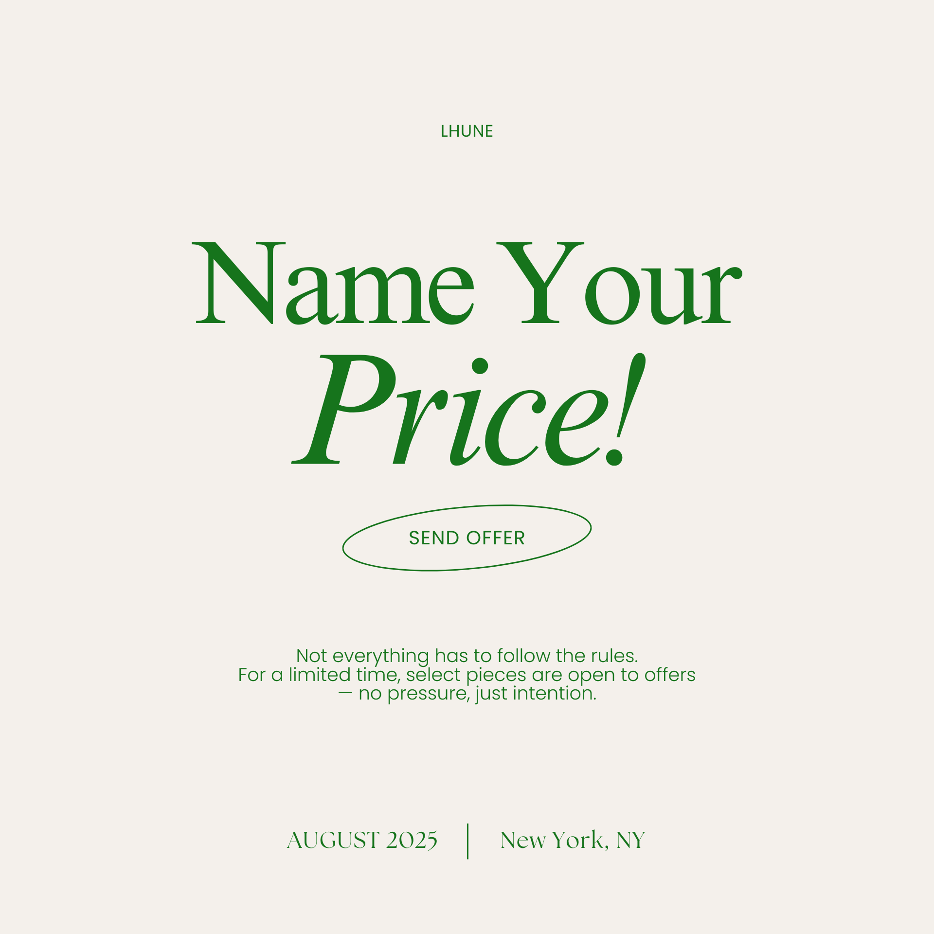 We’re Letting YOU Set the Price