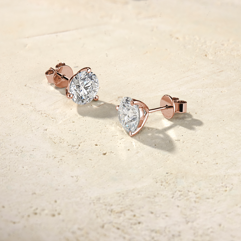 Amara Round Diamond Martini Studs