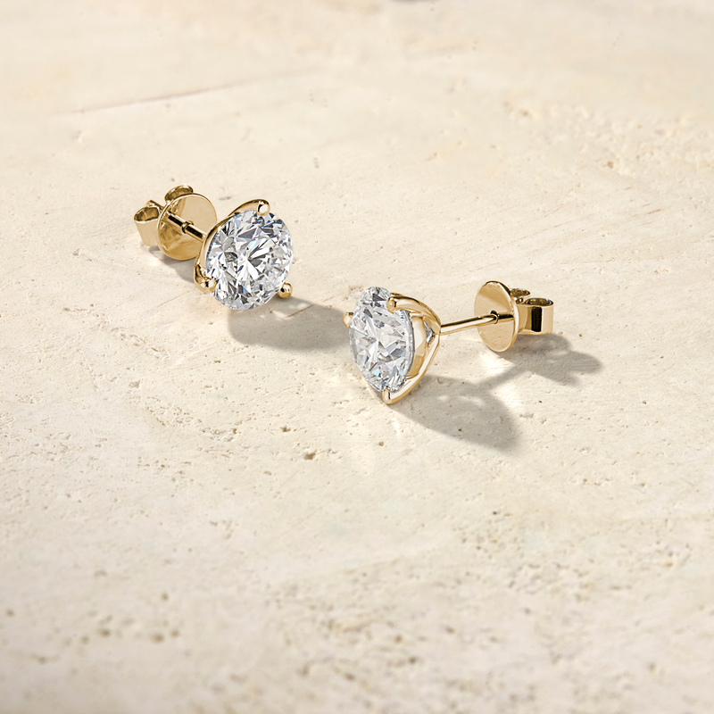 Amara Round Diamond Martini Studs