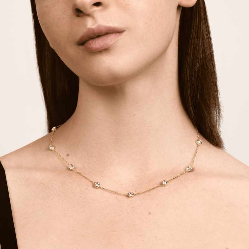 Virelle Round Bezel Station Necklace