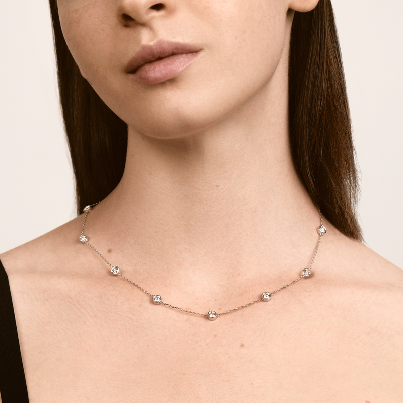 Virelle Round Bezel Station Necklace