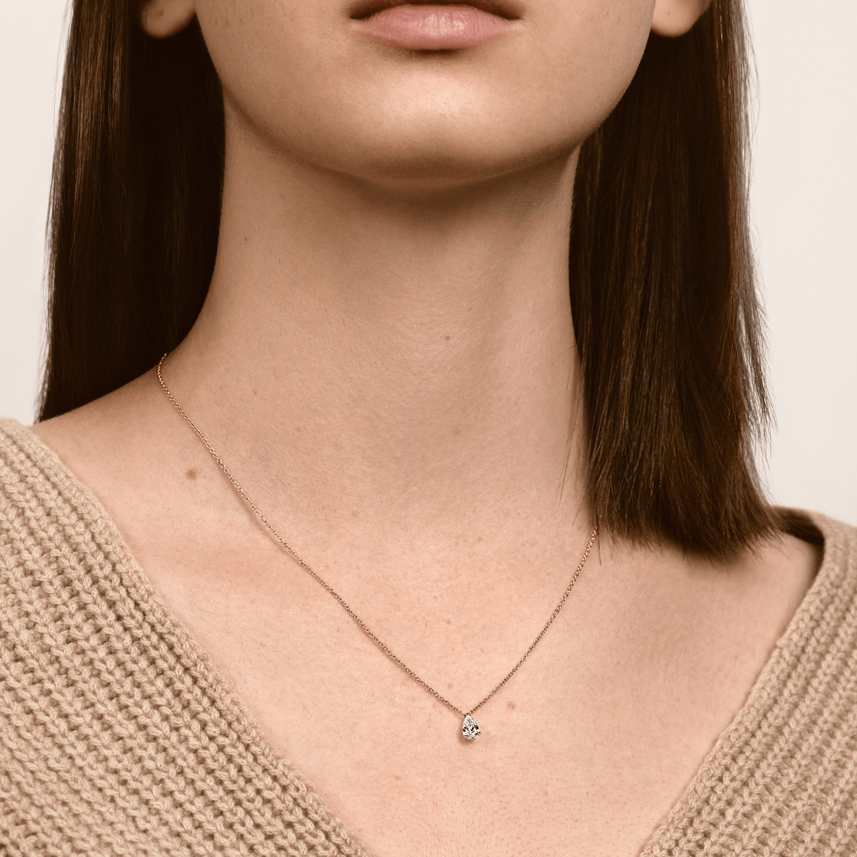 Amara Pear Diamond Solitaire Necklace