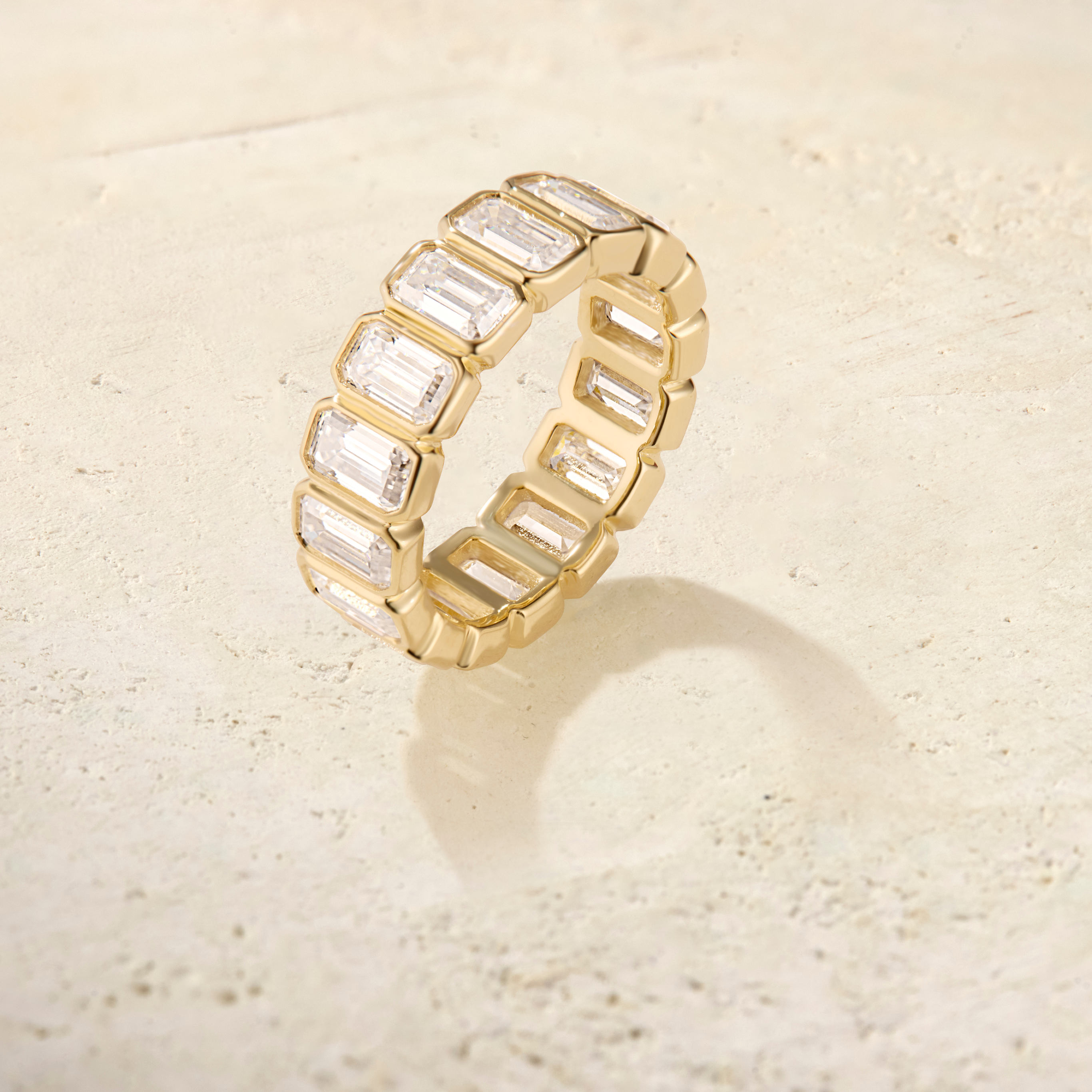 Virelle Emerald-Cut Bezel Eternity Ring