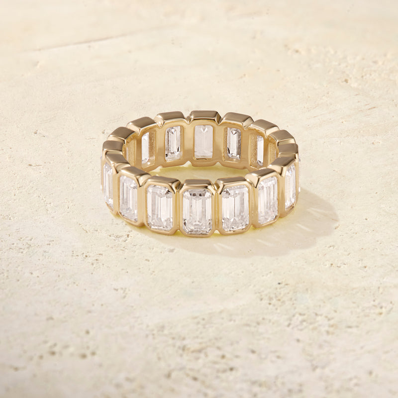 Virelle Emerald-Cut Bezel Eternity Ring