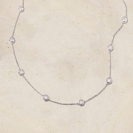 Virelle Round Bezel Station Necklace