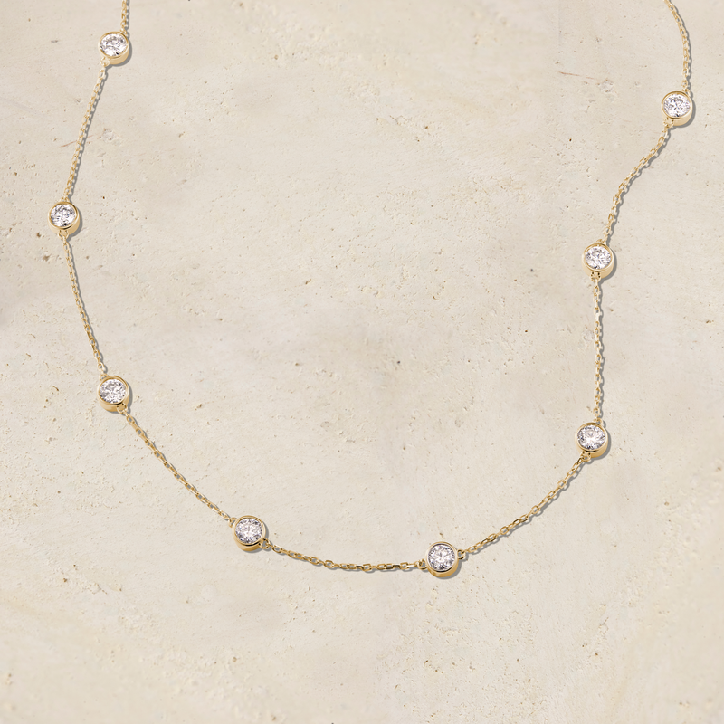 Virelle Round Bezel Station Necklace