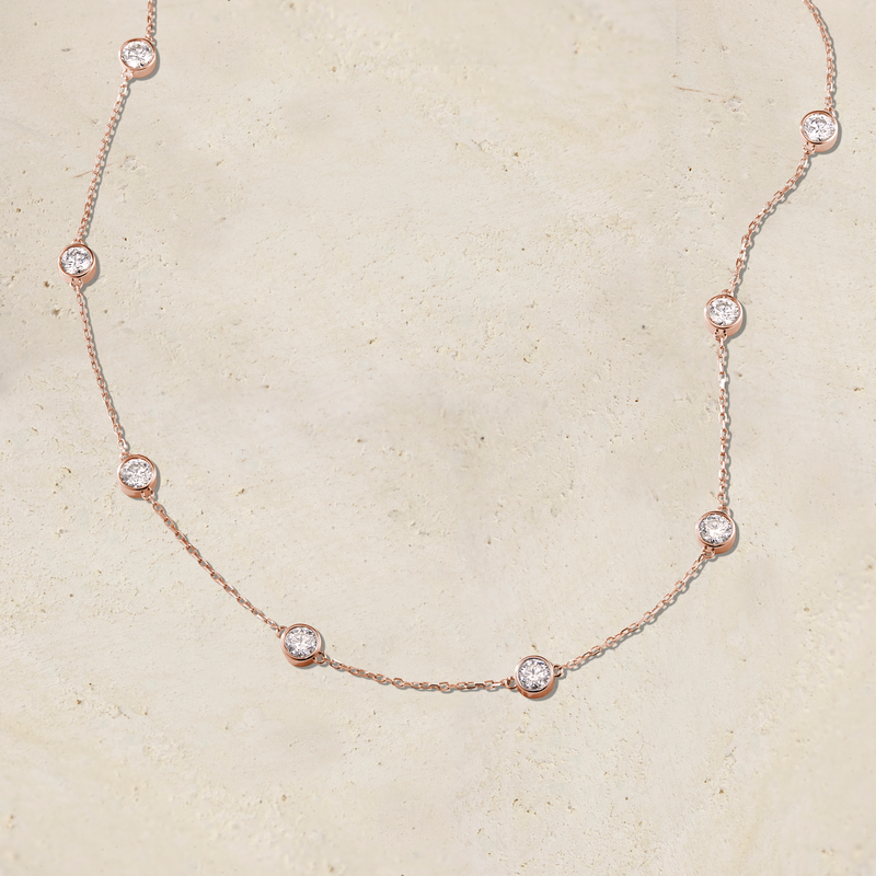 Virelle Round Bezel Station Necklace
