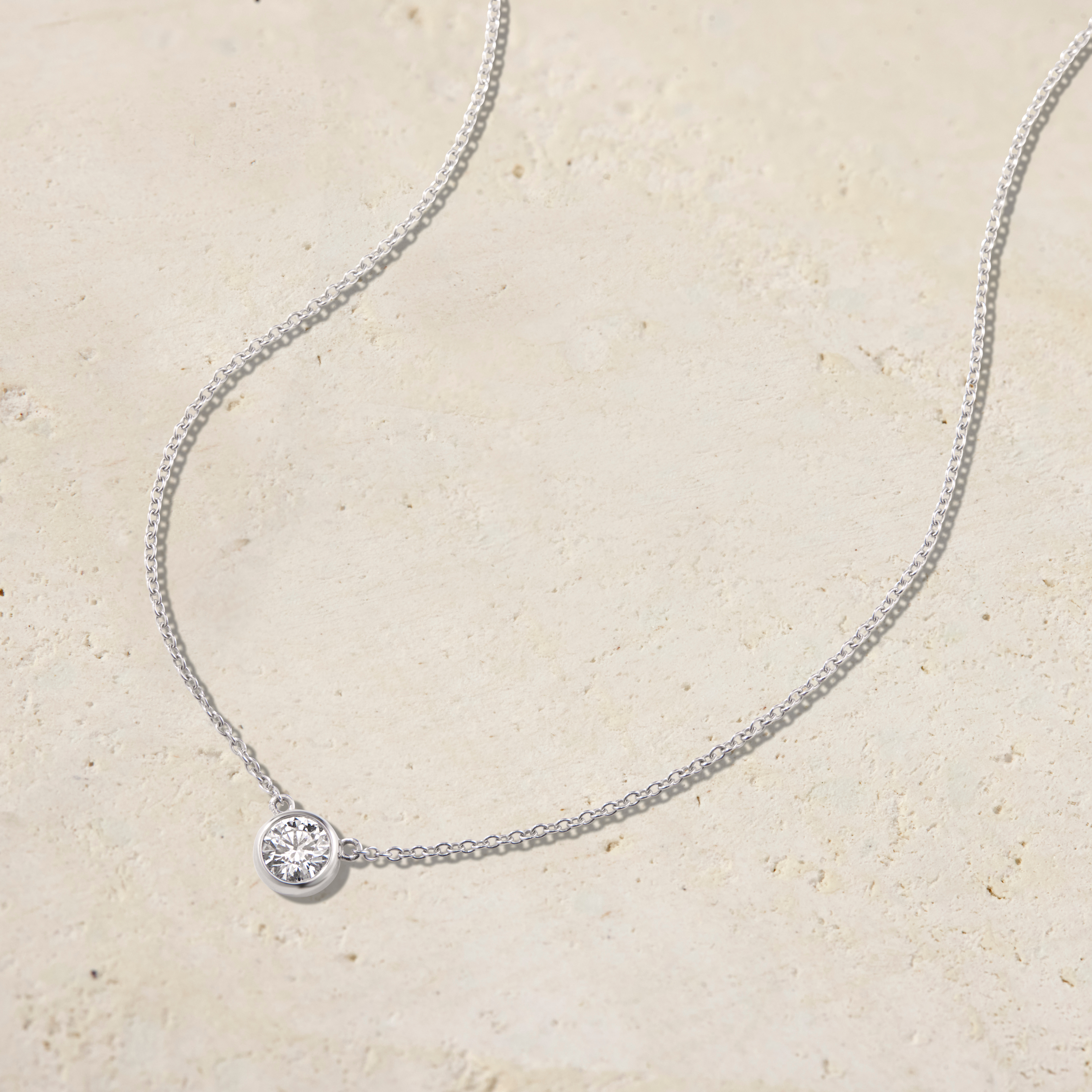 Virelle Round Solitaire Bezel Diamond Necklace