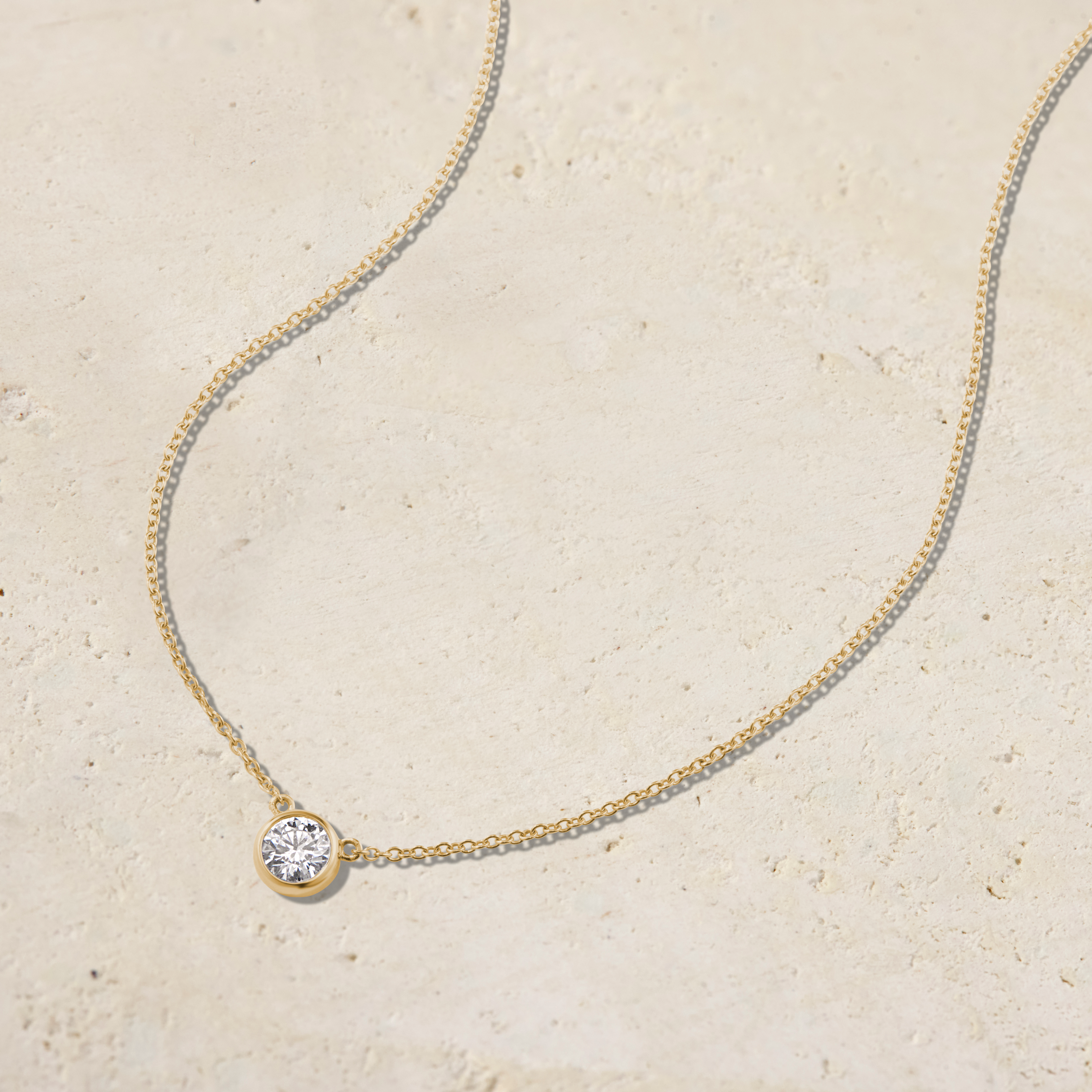 Virelle Round Solitaire Bezel Diamond Necklace