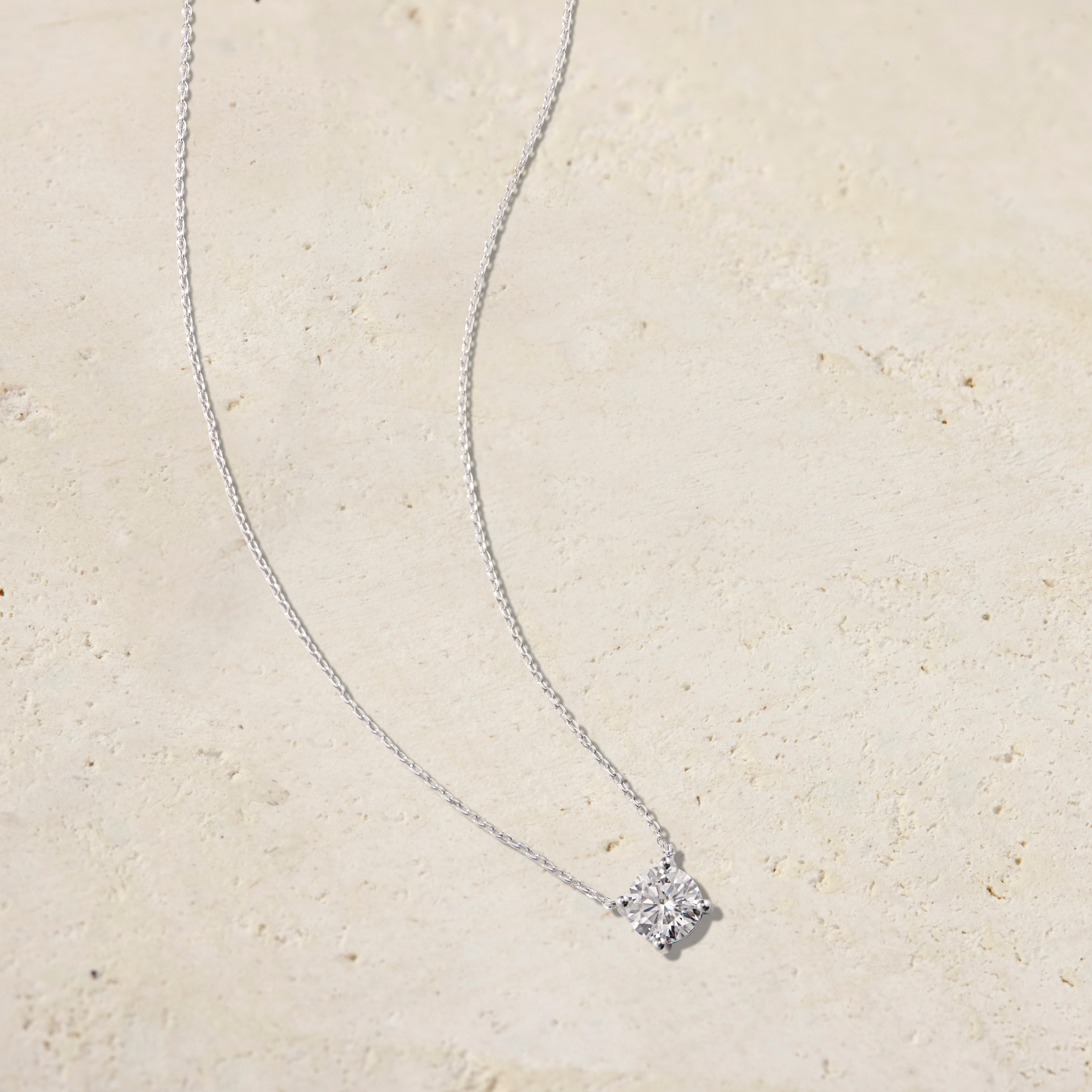 Amara Round Solitaire Diamond Necklace