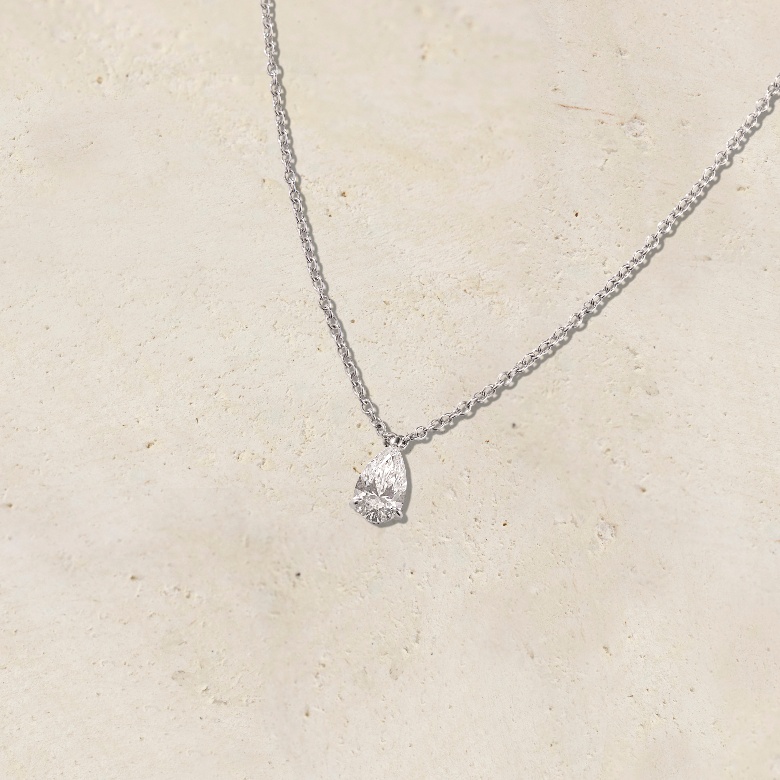 Amara Pear Diamond Solitaire Necklace