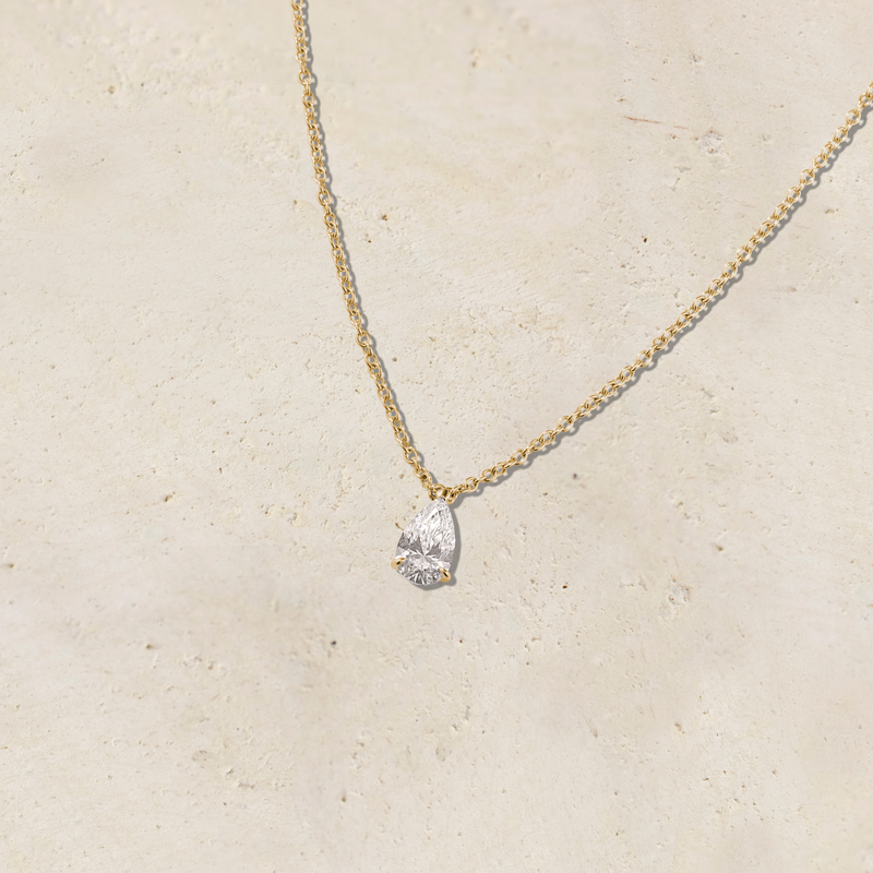 Amara Pear Diamond Solitaire Necklace