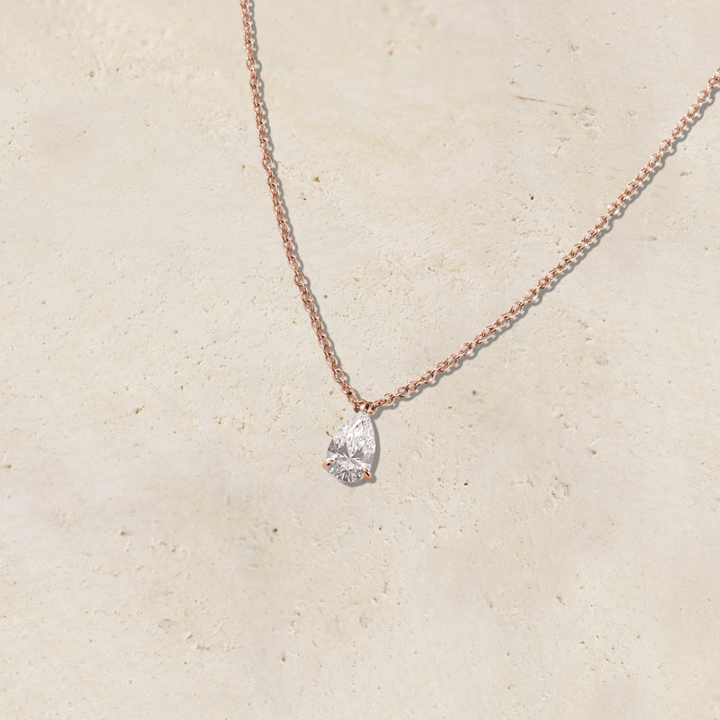 Amara Pear Diamond Solitaire Necklace