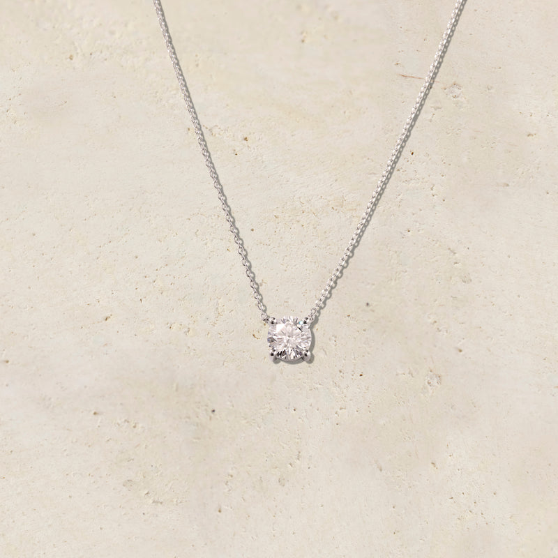 Amara Round Solitaire Diamond Necklace