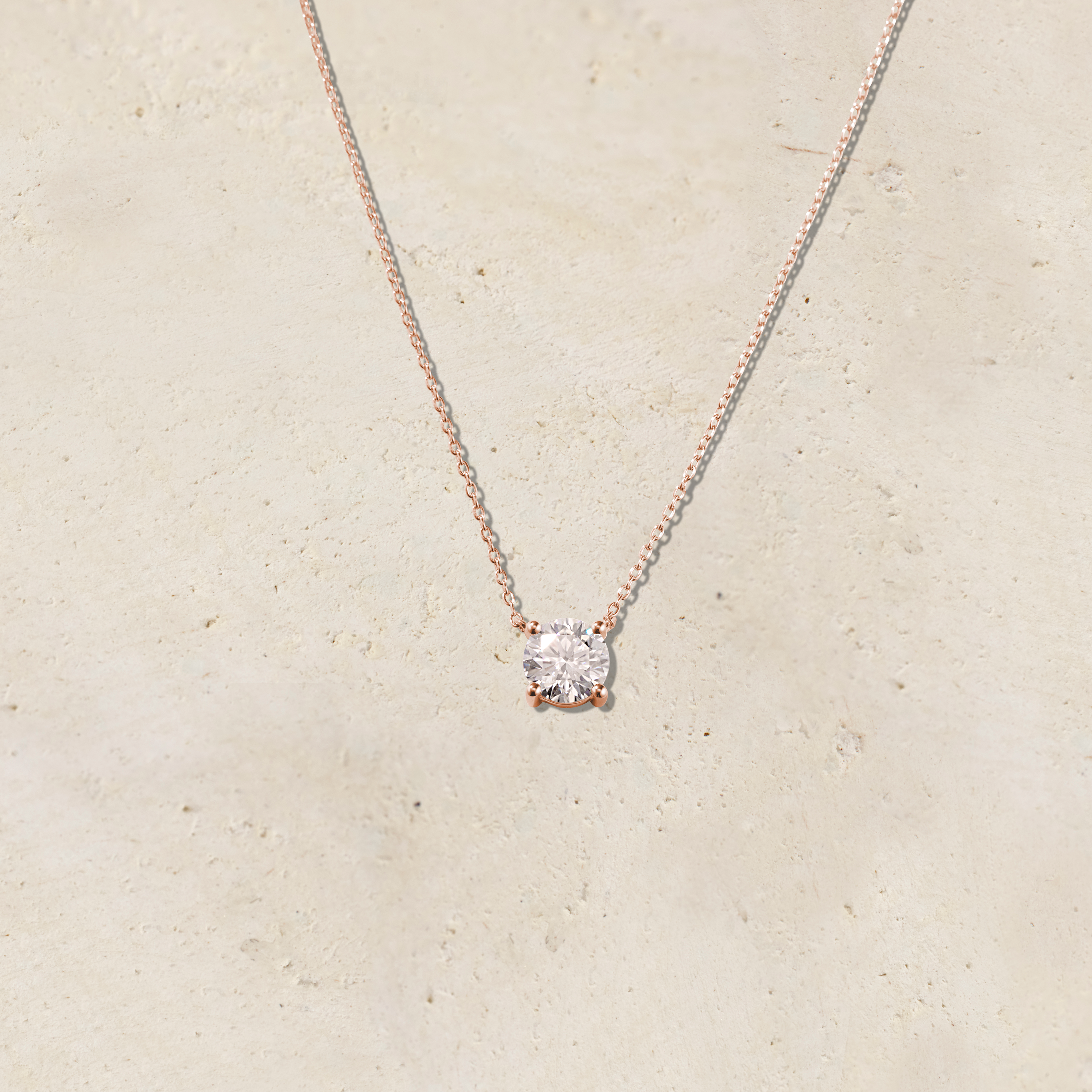 Amara Round Solitaire Diamond Necklace