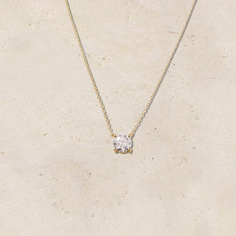 Amara Round Solitaire Diamond Necklace