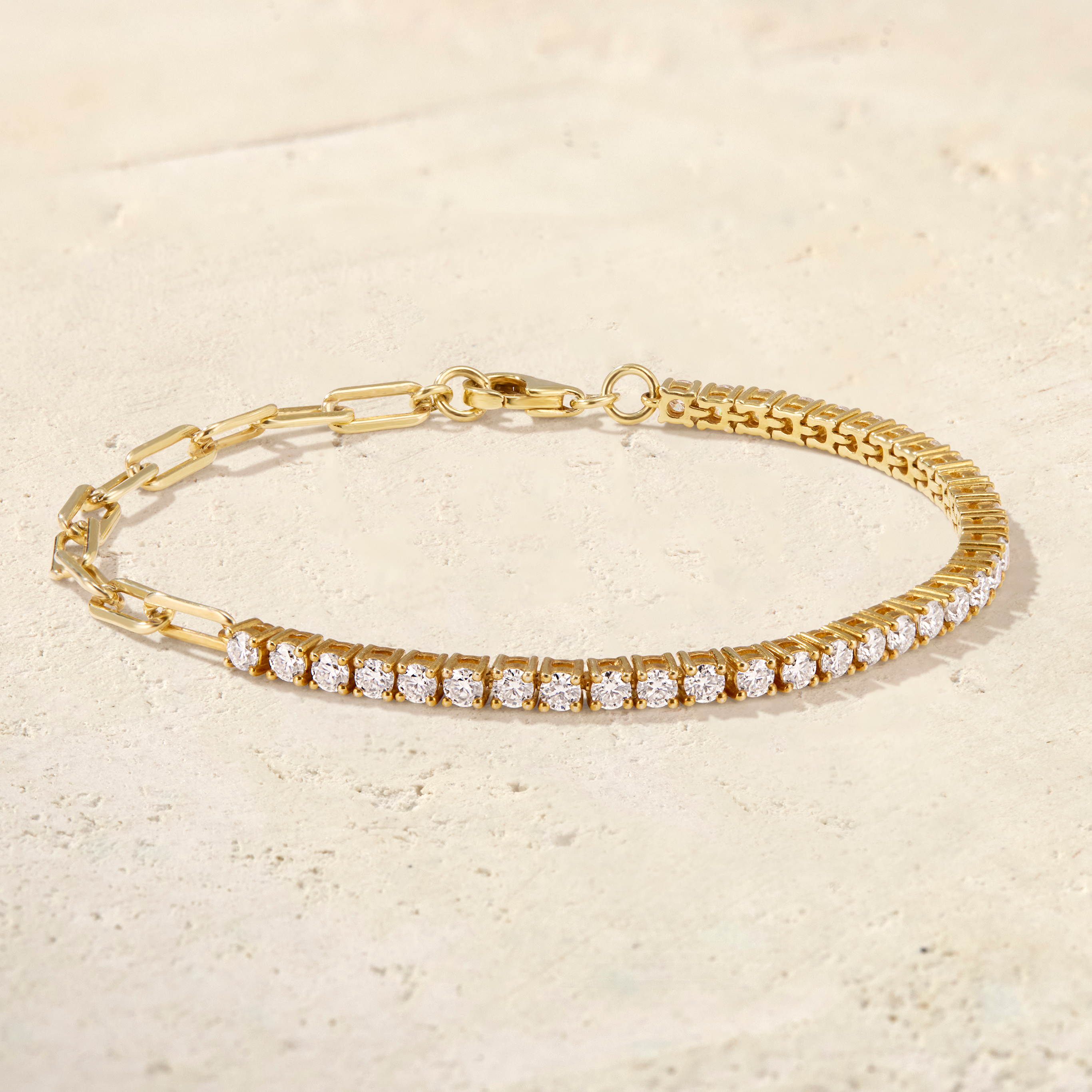 Paperclip Round Tennis Bracelet