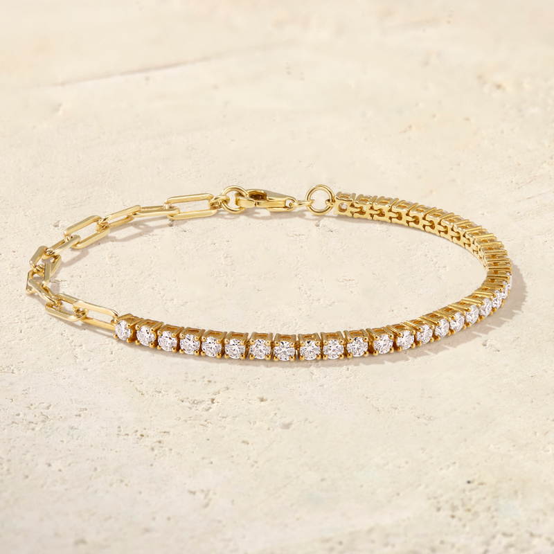 Paperclip Round Tennis Bracelet