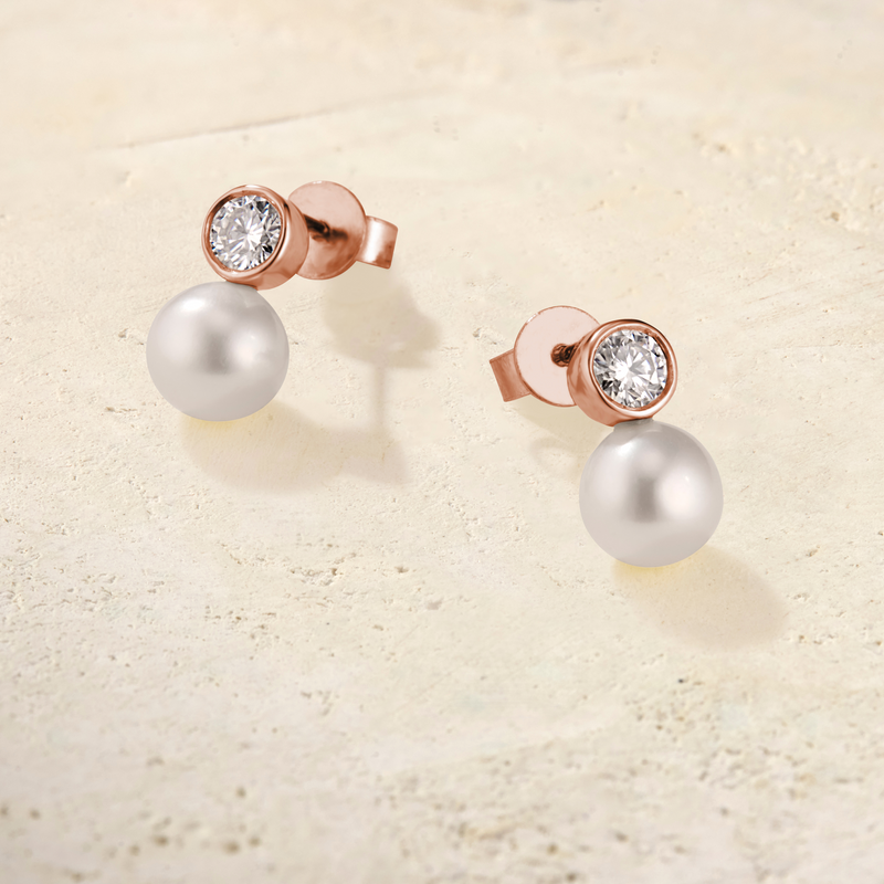 Sora Diamond Pearl Studs