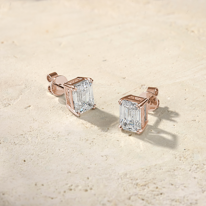 Amara Emerald-Cut Diamond Studs