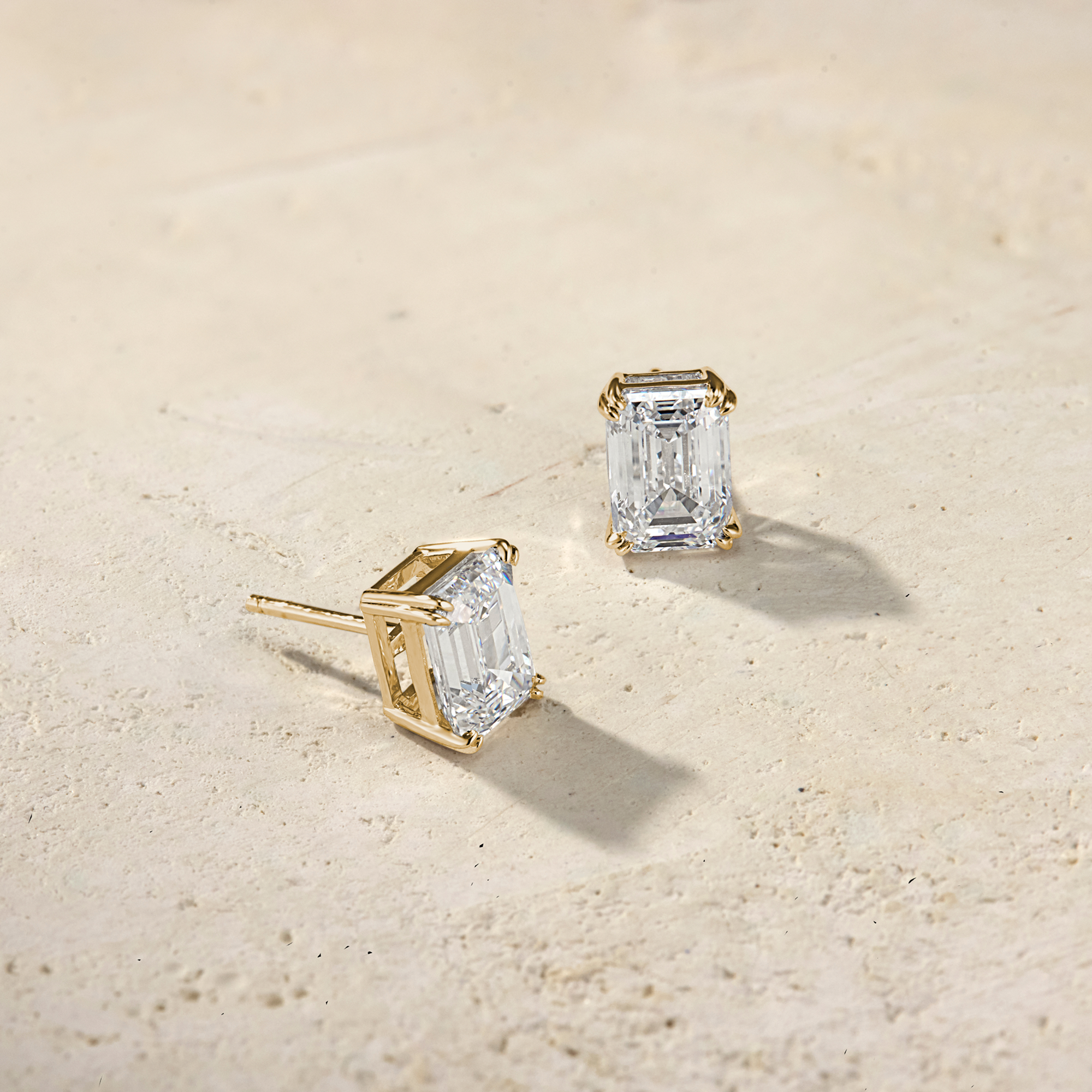 Amara Emerald-Cut Diamond Studs