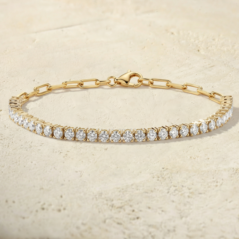 1.5ct Paperclip Diamond Tennis Bracelet
