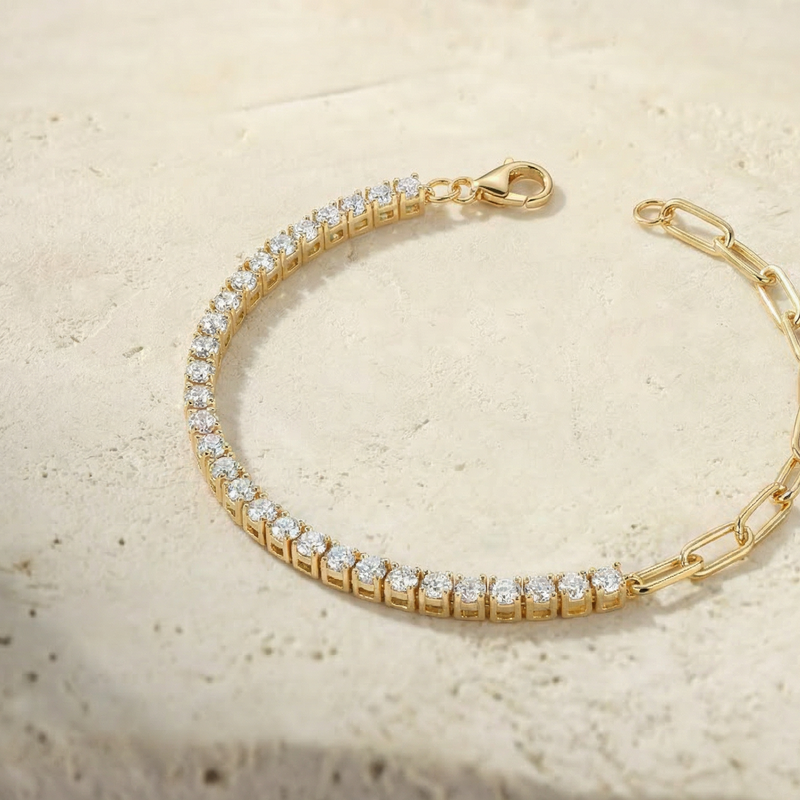 1.5ct Paperclip Diamond Tennis Bracelet