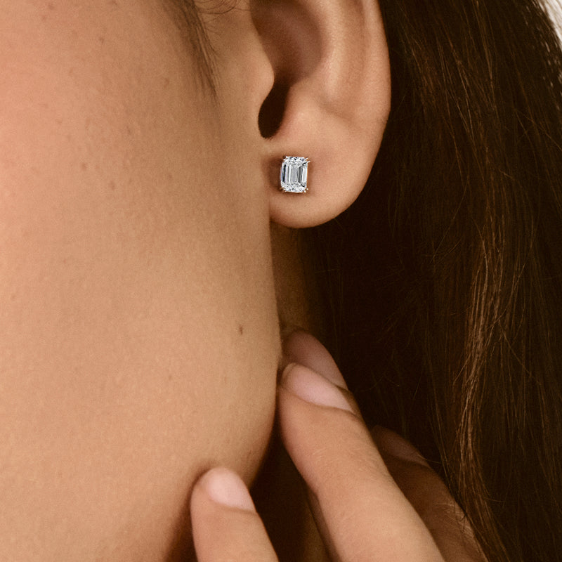 Amara Emerald-Cut Stud Earrings