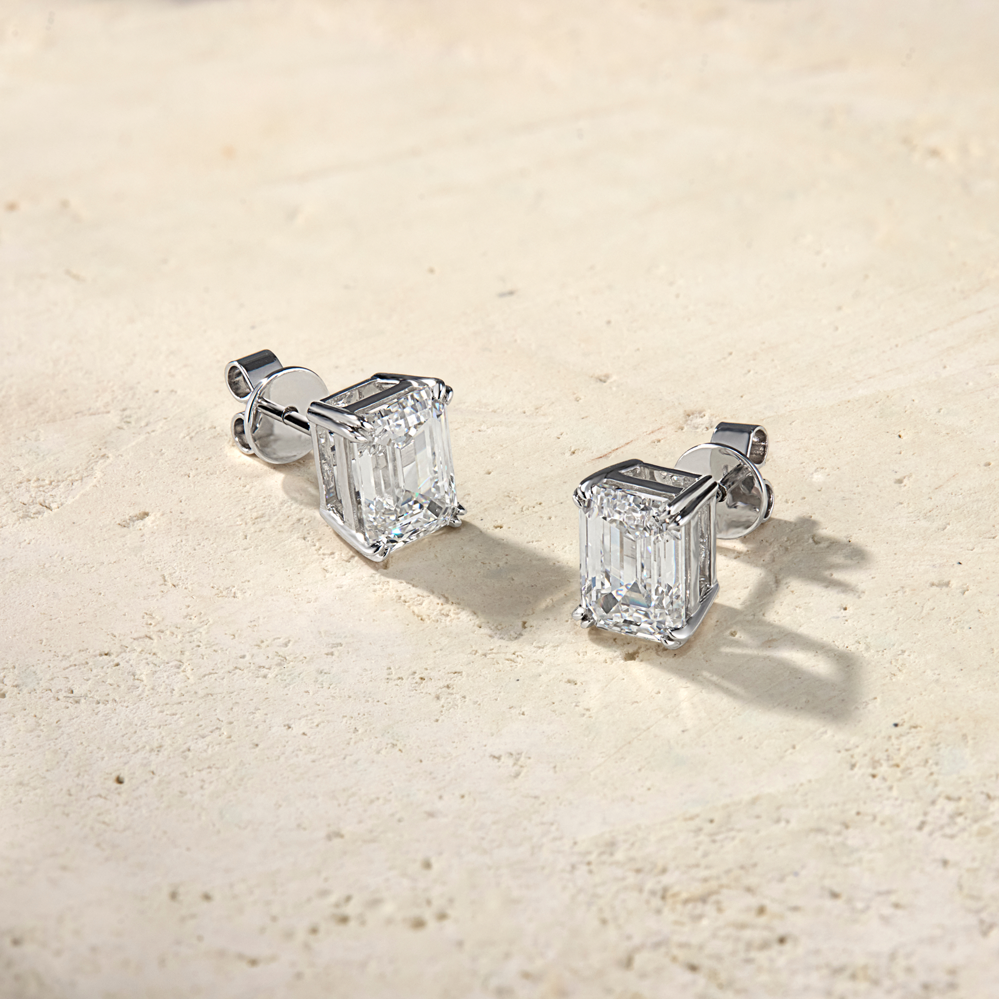 Amara Emerald-Cut Stud Earrings