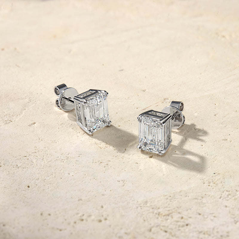 Amara Emerald-Cut Stud Earrings