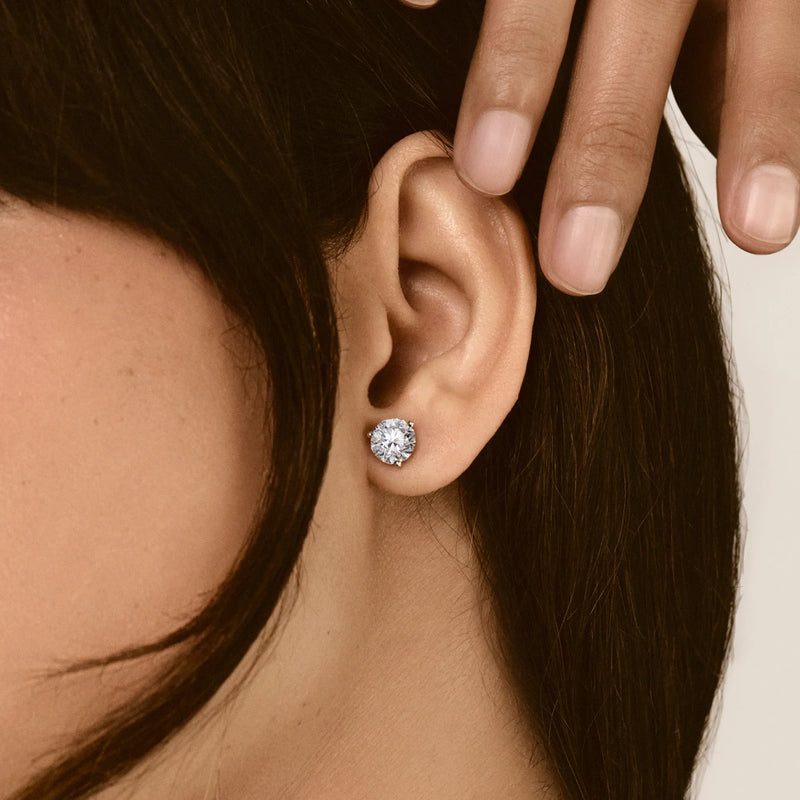Amara Round Diamond Martini Studs