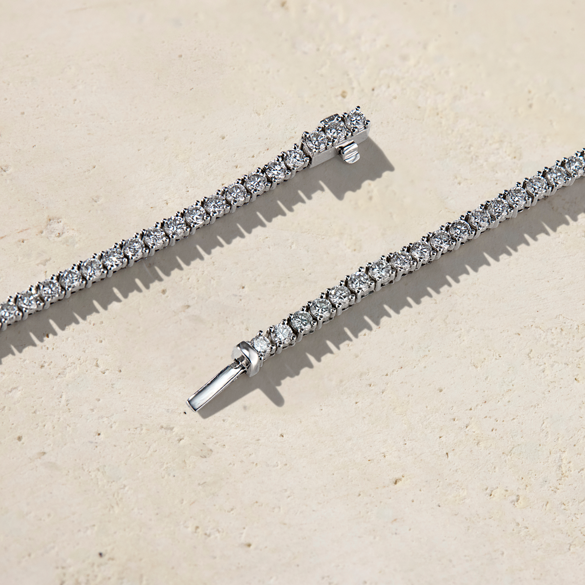 LHUNE Amara Diamond Tennis Necklace – Platinum- 18 Inch