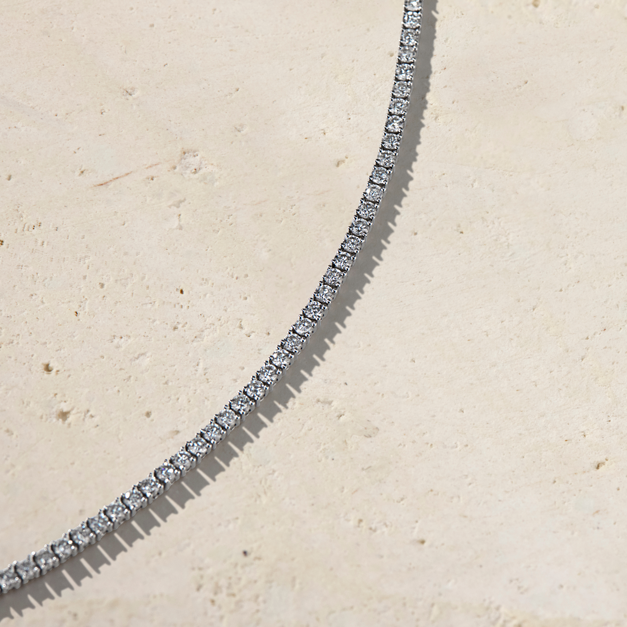 LHUNE Amara Diamond Tennis Necklace - Platinum - 16 Inch