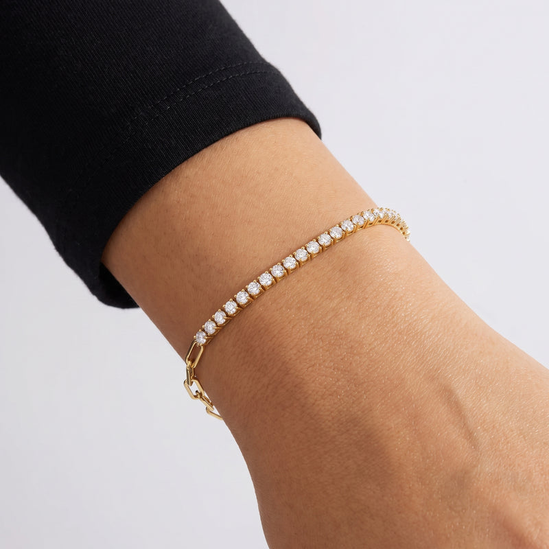 Paperclip Round Tennis Bracelet