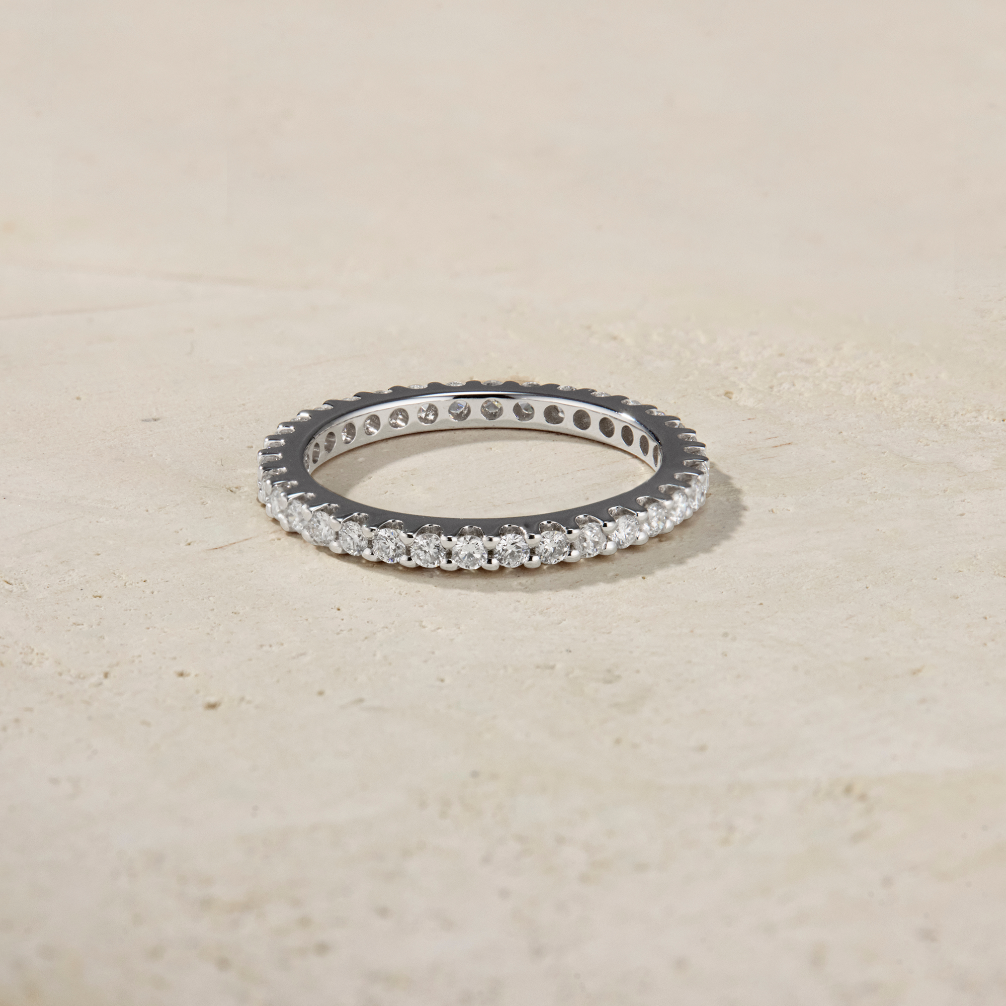 LHUNE Ciel Pave Eternity Ring - 14K White Gold - Half - Size 3.5