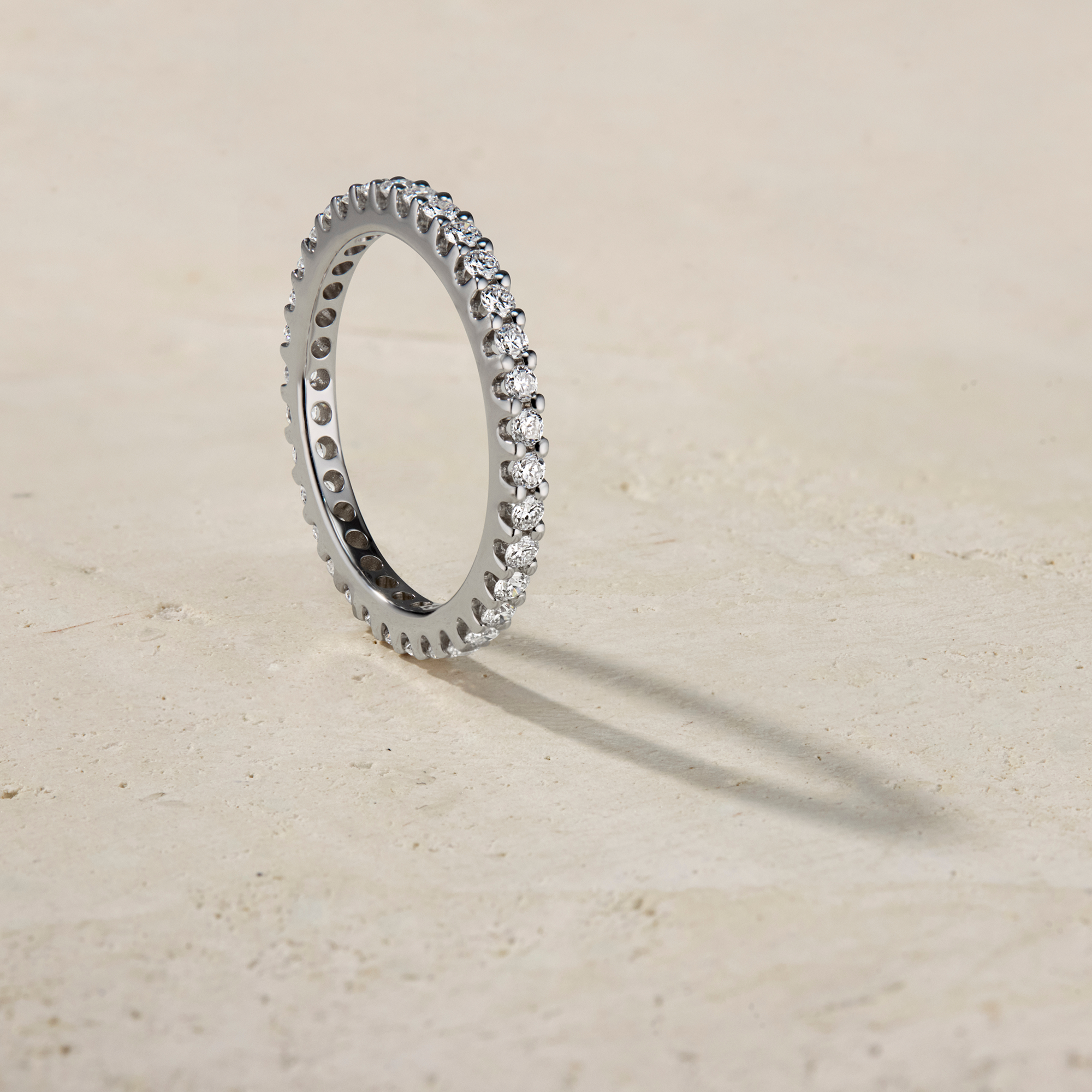 LHUNE Ciel Pave Eternity Ring - 14K White Gold - Half - Size 4